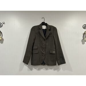 O'Shaughnessy Equestrian Multi Wool Tweed Checkered Jacket Blazer Sz 4